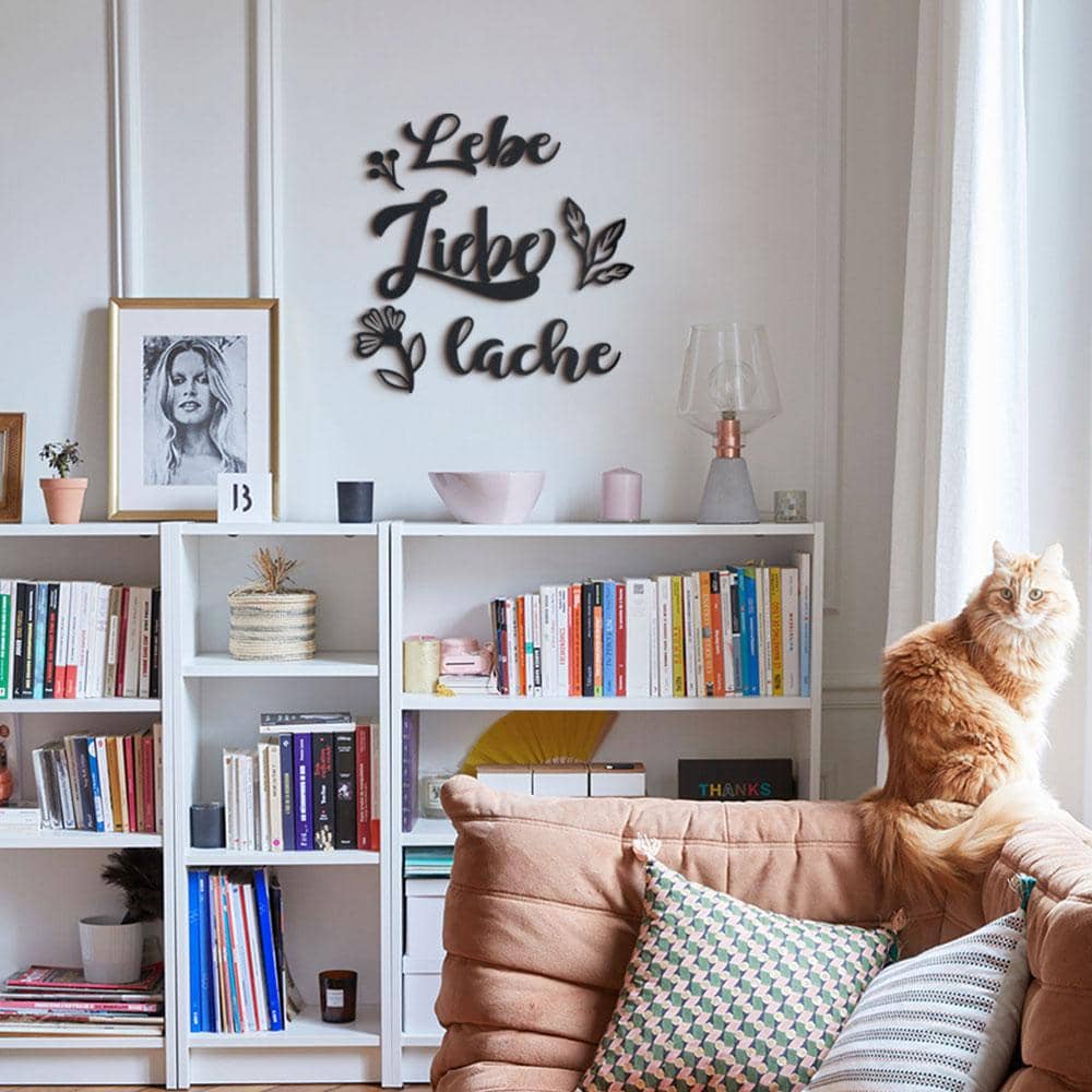 Lebe Liebe Lache , classroom decor , creative office decor , home art - Metal Deco | THEDUKHA