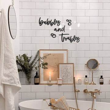 Bubbles And Troubles , above bed decor , bathroom decor , home decor - Metal Deco | THEDUKHA