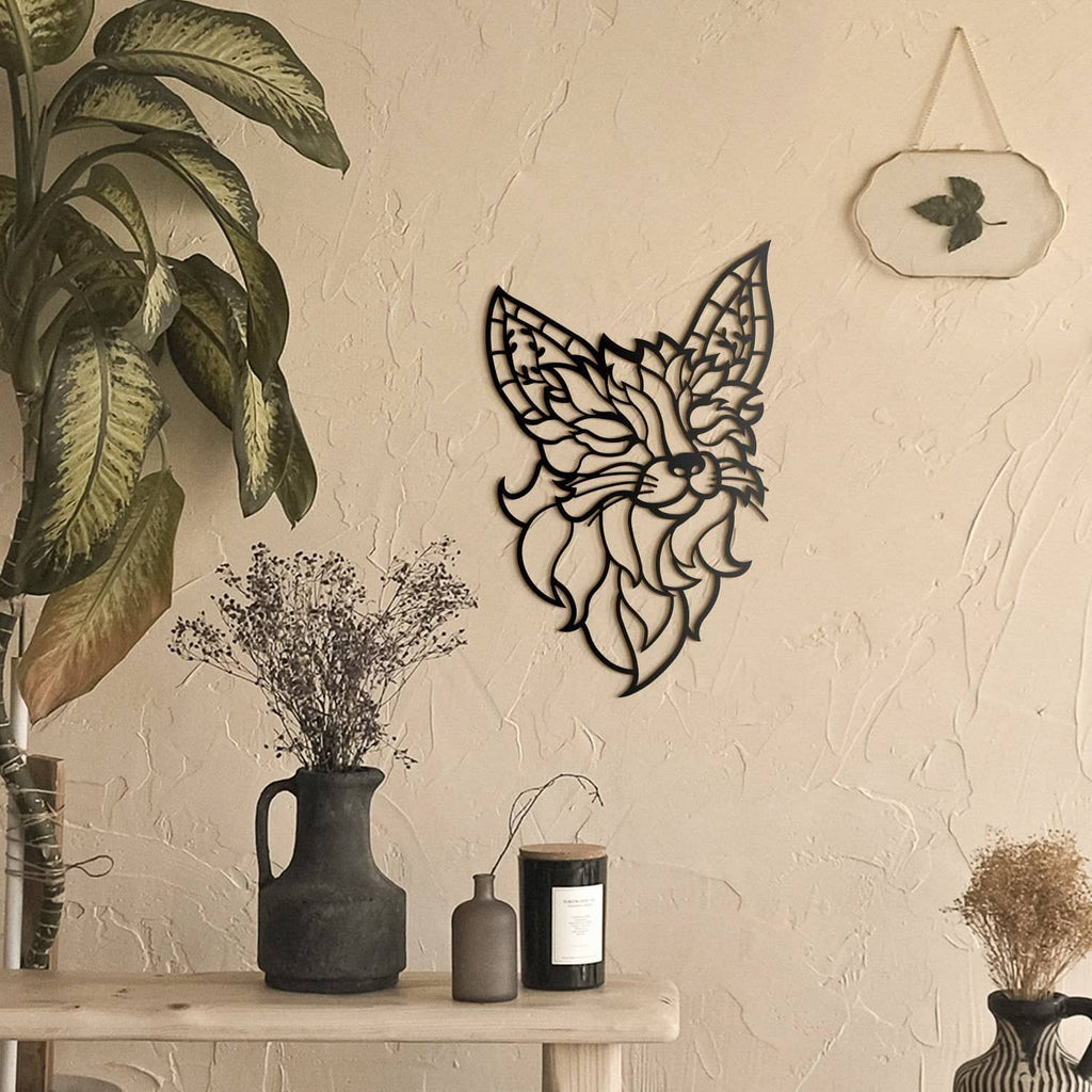 Dreamer Fox , animal wall art , home art , interior home decoration - Metal Deco | THEDUKHA