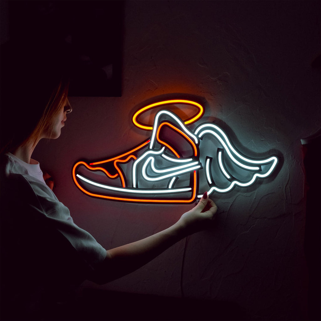 Flying Jordan , Flying Jordan , neon , neon sign - Neon Wall Art | THEDUKHA
