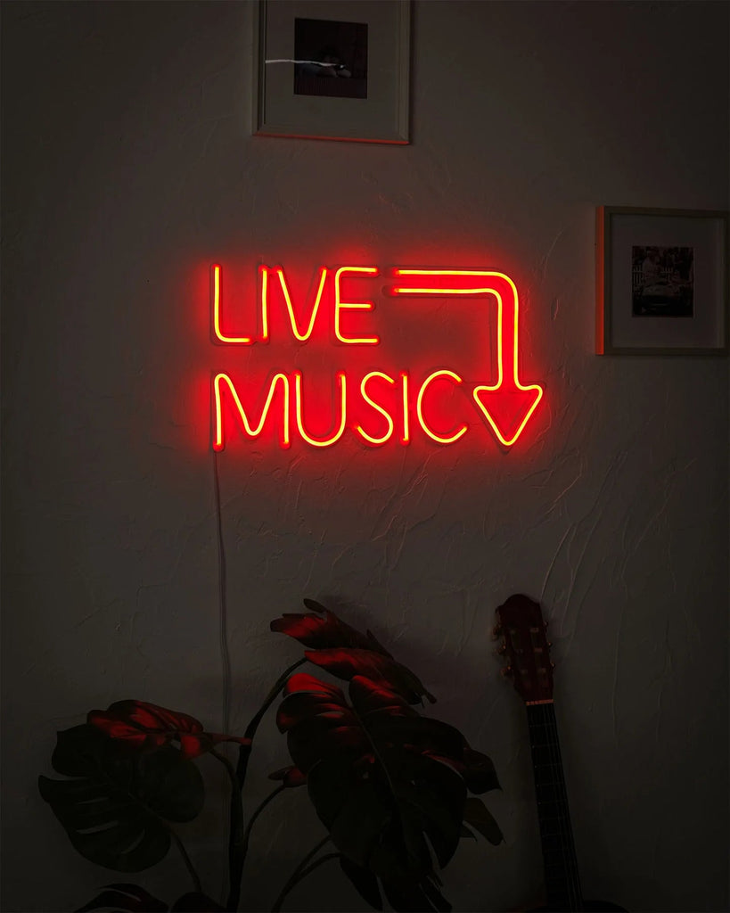 Live Music Neon Art , neon wall art , neon wall decor , neon wall sign - Neon Wall Art | THEDUKHA