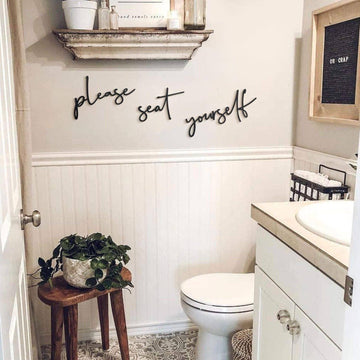 Please Seat Yourself , Bathroom Decoration , Bathroom Sign , Bathroom signs - Metal Deco | THEDUKHA