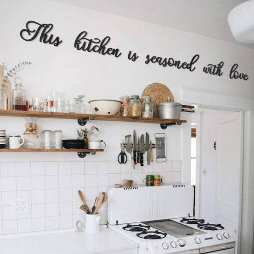 This Kitchen Is Seasoned With Love , inspirational quotes , interior home decoration , kitchen decor - Metal Deco | THEDUKHA